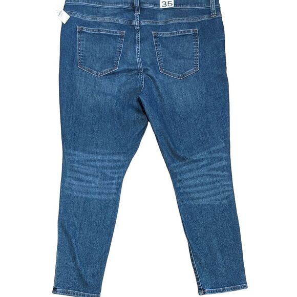 NEW GAP true skinny mid rise medium indigo stretch women's size 35/ 20R - Picture 2 of 12